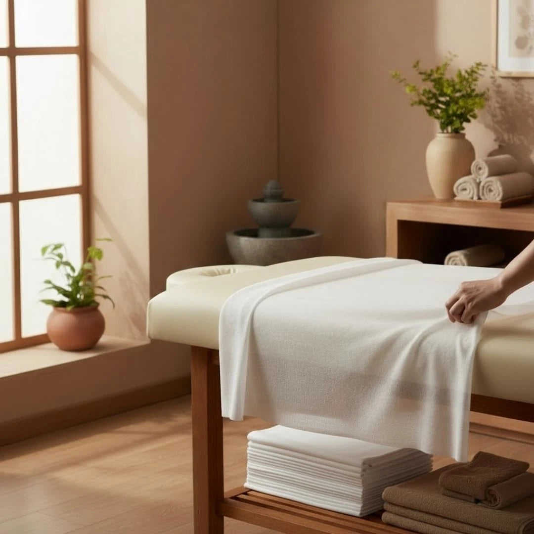 50-Count Disposable Waterproof Table Covers for Spa, Massage & Medical Use - LAST CHANCE